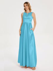 Modern A-line Satin Prom Dresses