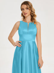 Modern A-line Satin Prom Dresses