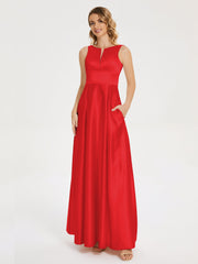 Modern A-line Satin Prom Dresses