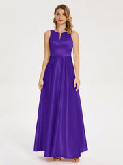Modern A-line Satin Prom Dresses
