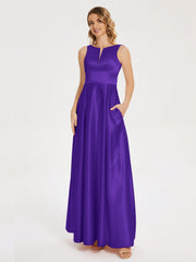 Modern A-line Satin Prom Dresses