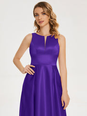 Modern A-line Satin Prom Dresses