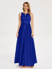 Modern A-line Satin Prom Dresses
