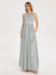 Modern A-line Satin Prom Dresses