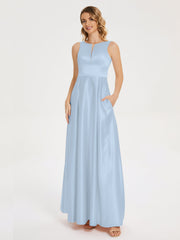 Modern A-line Satin Prom Dresses