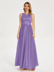 Modern A-line Satin Prom Dresses
