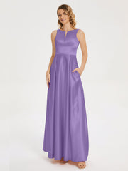 Modern A-line Satin Prom Dresses