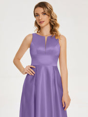 Modern A-line Satin Prom Dresses