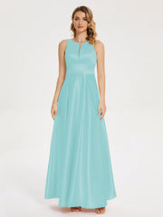 Modern A-line Satin Prom Dresses