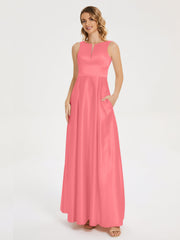 Modern A-line Satin Prom Dresses