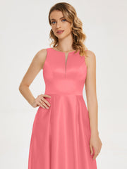 Modern A-line Satin Prom Dresses