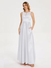 Modern A-line Satin Prom Dresses