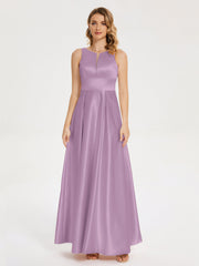 Modern A-line Satin Prom Dresses
