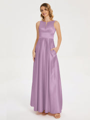 Modern A-line Satin Prom Dresses