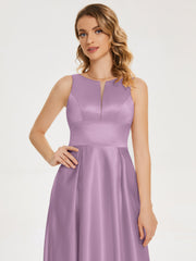 Modern A-line Satin Prom Dresses