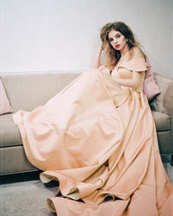 Long Satin Dresses Off The Shoulder