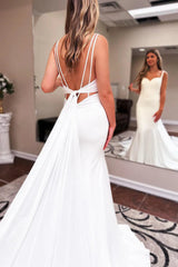 Long Chiffon Boho Wedding Dress Sweetheart Backless Ivory Beautiful