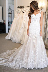 Long Mermaid Beach Lace Wedding Dresses Cheap Sleeveless
