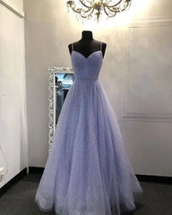 Long Sequin Lavender Sweetheart Beading Prom Dresses