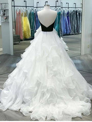 Long Tiered Tulle Strapless Neckline A-line Prom Dresses Formal Gowns TP1004
