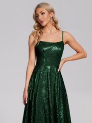 Sweep Train Sequins Prom Dresses