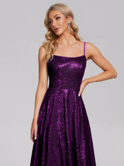 Sweep Train Sequins Prom Dresses