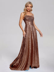 Sweep Train Sequins Prom Dresses