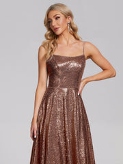 Sweep Train Sequins Prom Dresses