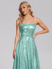 Sweep Train Sequins Prom Dresses