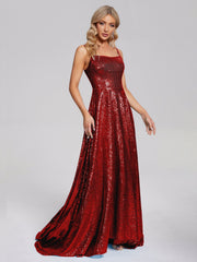 Sweep Train Sequins Prom Dresses