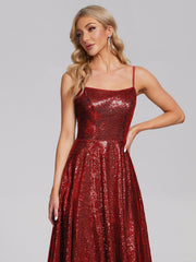 Sweep Train Sequins Prom Dresses