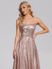 Sweep Train Sequins Prom Dresses