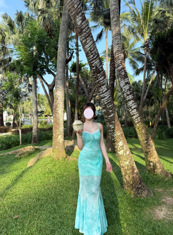 Sexy Seaside Spaghetti Straps Lace Tulle Sheath Long Dress Birthday Party Dress Women Dress Summer Dress HZ0319