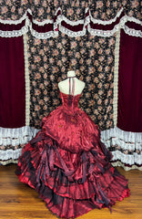 Gorgeous Strapless Flower Crystal Pleated Tiered Ball Gown Birthday Quinceanera Dress Prom Dress Evening Dress HZ0319