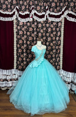 Gorgeous Asymmetrical Neck Crystal Beaded Pleated Rhinestone Tulle Ball Gown Prom Dress Birthday Quinceanera Dress Evening Dress HZ0319