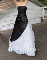 Sexy Strapless Pearl Tulle Ruffle Pleated Prom Dress Birthday Party Dress Evening Dress HZ0319