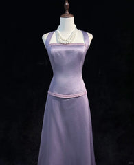 Elegant A Line Halter Satin Prom Dress Evening Dress Birthday Party Dress HZ0319