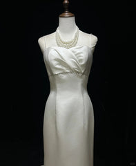 Elegant Spaghetti Straps Pleated Satin Floor Length Prom Dress Evening Dress Birthday Party Dress HZ0319