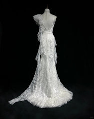 Elegant Asymmetrical Neckline Ruffle Pleated Floor Length Prom Dress Wedding Dress Evening Dress Party Dress HZ0319