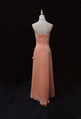 Beauty Spaghetti Straps Beading Asymmetical Ruffle Hem Prom Dress Evening Dress Party Dress HZ0319