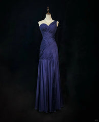 Beauty Asymmetrical Shoulder Pleated Backless Prom Dress Evening Dress Party Dress HZ0319