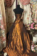 Beauty Prom Dress Spaghetti Straps Pleated Sequins Ball Gown Evening Dress Birthday Dress Quinceanera Dress HZ0319