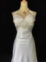 Elegant Prom Dress Halter Pleated Prom Gown Evening Dress Birthday Party Dress Wedding Dress HZ0319