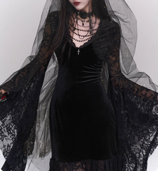 Newest Halloween Costume Black Women Teenage Girl Dress Long Sleeves Gothic Dress Party Dress HZ0319