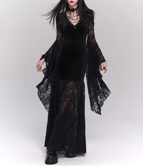 Newest Halloween Costume Black Women Teenage Girl Dress Long Sleeves Gothic Dress Party Dress HZ0319