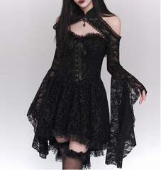 Halloween Costume Black Women Teenage Girl Dress Gothic Dress Party Dress HZ0319