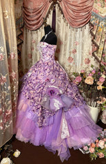 Sweet Ball Gown Strapless Tiered Prom Dress Evening Dress Quinceanera Dress Party Dress HZ0319