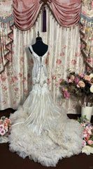Stunning Prom Dress Straps Flower Pleated Mermaid Prom Gown Evening Dress Party Dress Gala Dress HZ0319