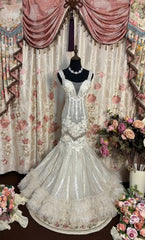 Stunning Prom Dress Straps Flower Pleated Mermaid Prom Gown Evening Dress Party Dress Gala Dress HZ0319