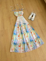 Pretty Prom Dress Spaghetti Straps Print Prom Dress Party Dress HZ0319